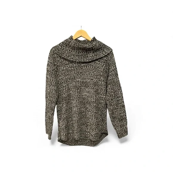 Jason Maxwell Textured Cowl Neck Sweater - Brown and Gray - Picture 3 of 4